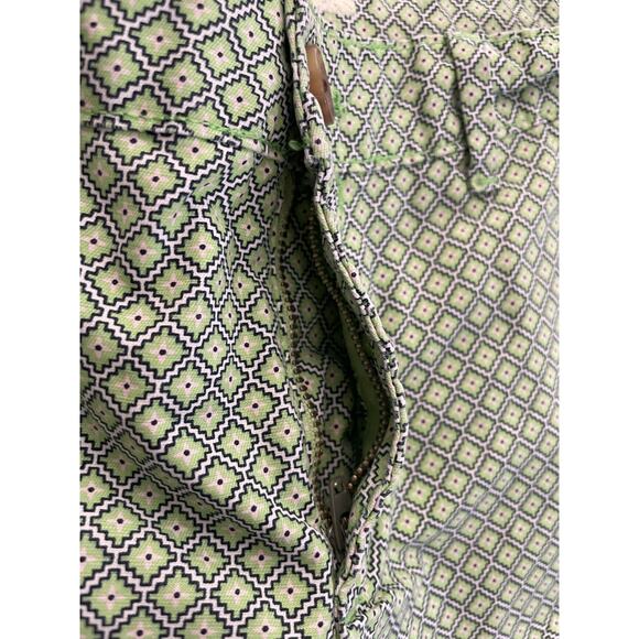 Gap Shorts Size 4R Green Summer Print Women Geometric Chino 100% Cotton Casual - Picture 5 of 9